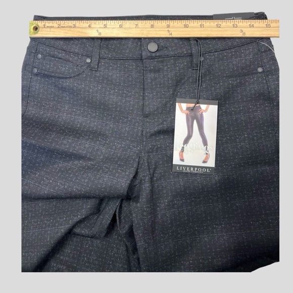 Liverpool Leggings Charcoal Print Madonna Stretch Knit Ankle Skinny Size 4/27 - Picture 10 of 15